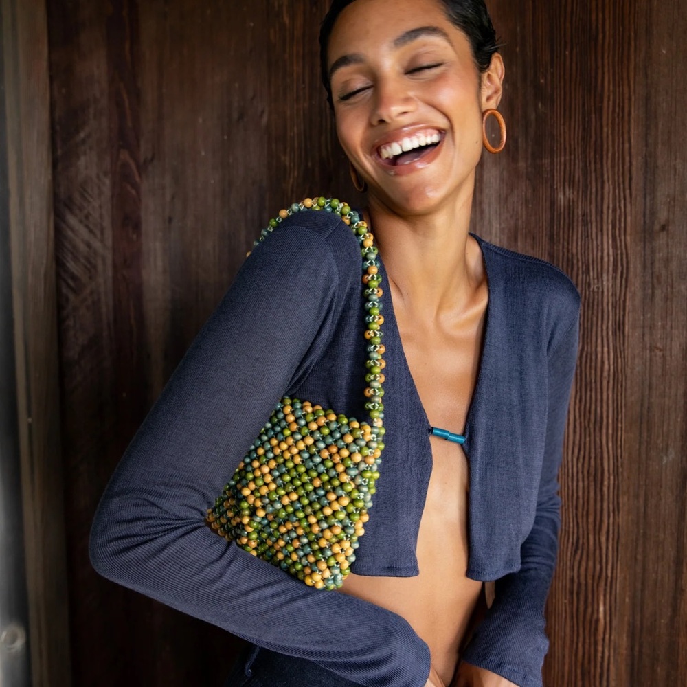 Savannah Morrow | Navy Long-Sleeve Crop Top - Women's Slim Open-Front Cardigan